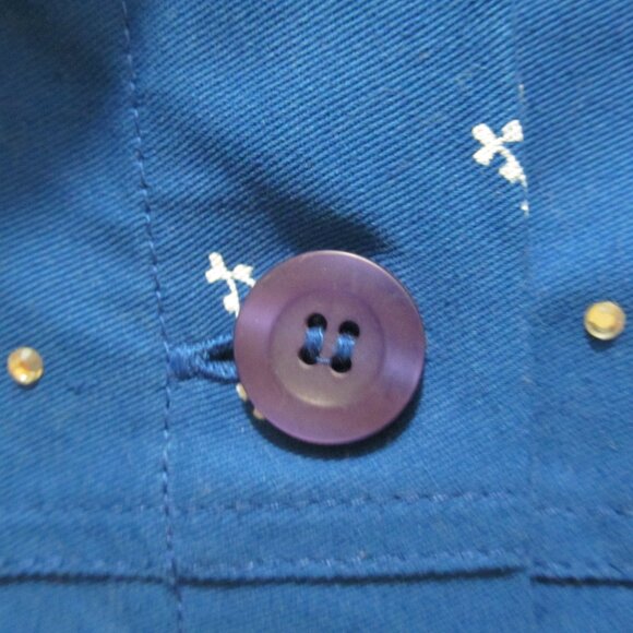 NWOT Quacker Factory Blue Bandanna Bandana Print Hand Beaded Jacket Size Large - Picture 13 of 16